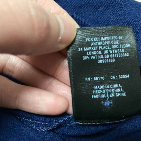 Anthropologie Dubois Blue Embroidered Tunic Shirt Dress - size US 0 - Picture 10 of 11